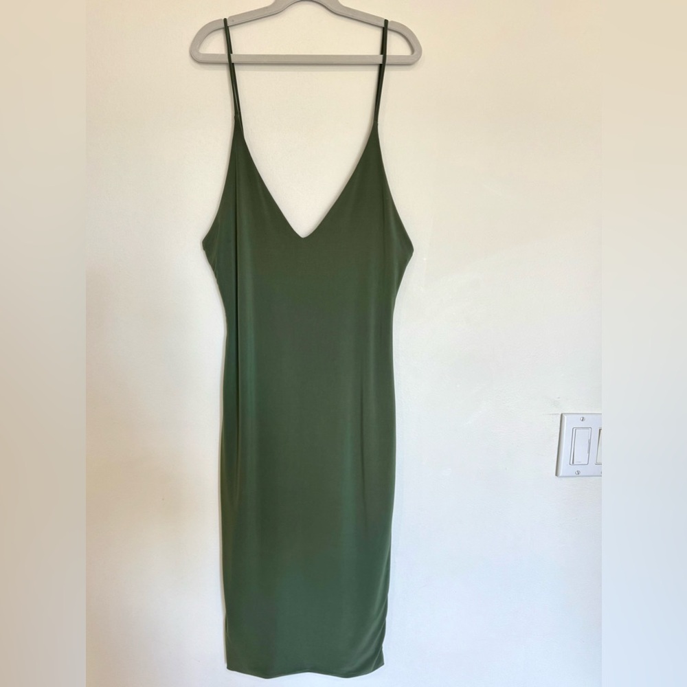 Fashion Nova Olive Green Midi Dress